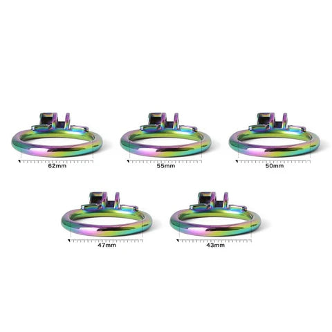 Guardian Chastity Device – Rainbow Plated Steel